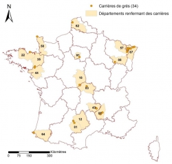 Carte grès -Mémento ROC © BRGM