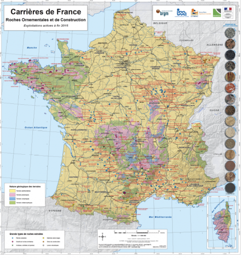 Carte des 500 carrières en France